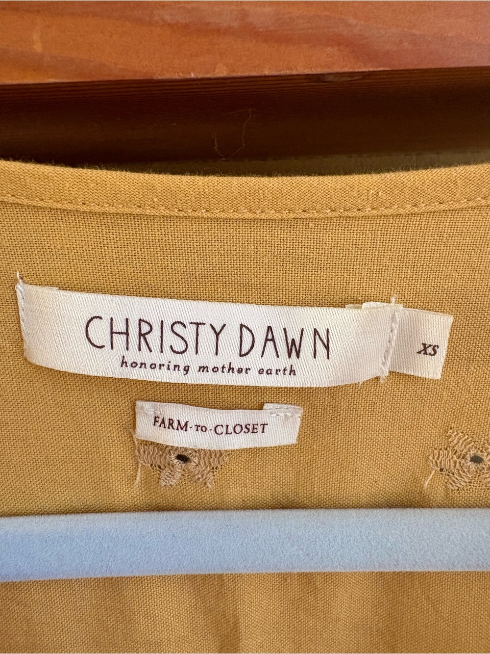 Christy Dawn Mustard Eyelet Maxi Dress with Tie Waist - Picture 3 of 10